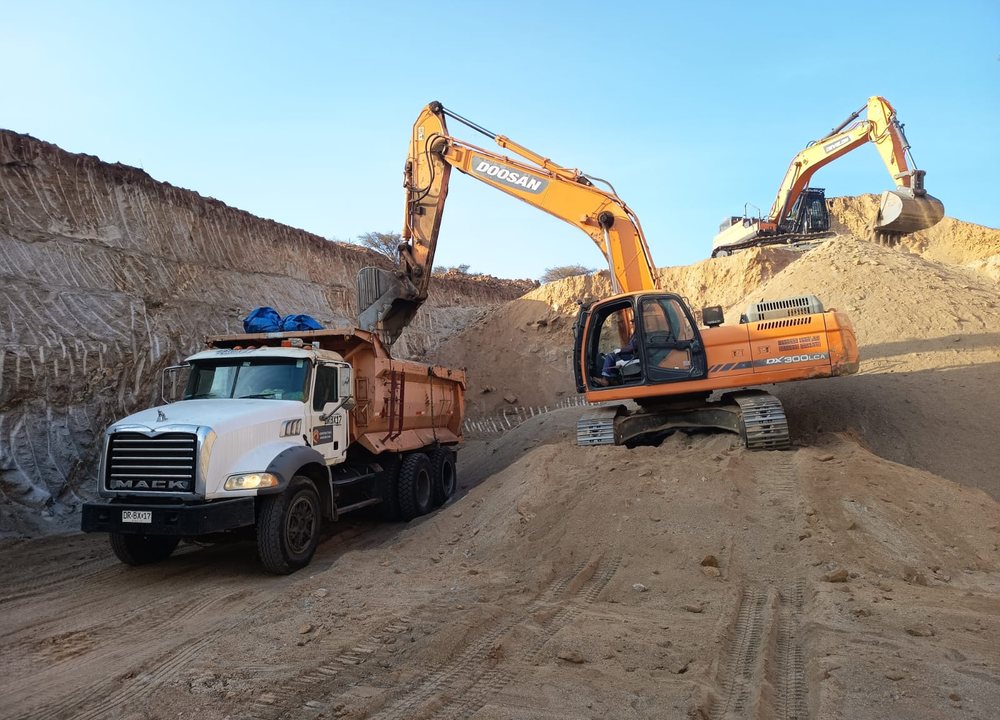 Excavadora en faena